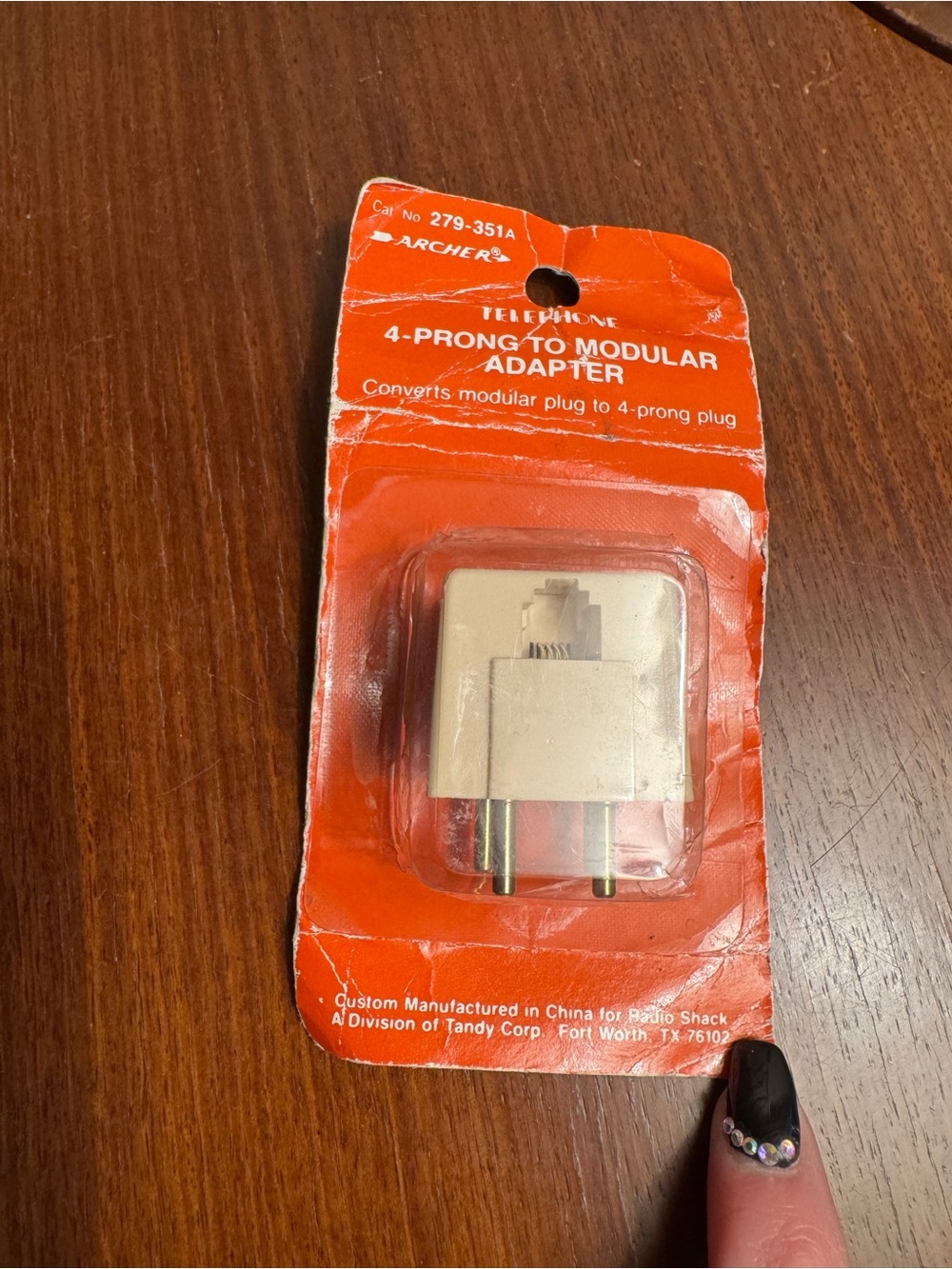 RadioShack 4-Prong Modular Adapter (Ivory) NWT